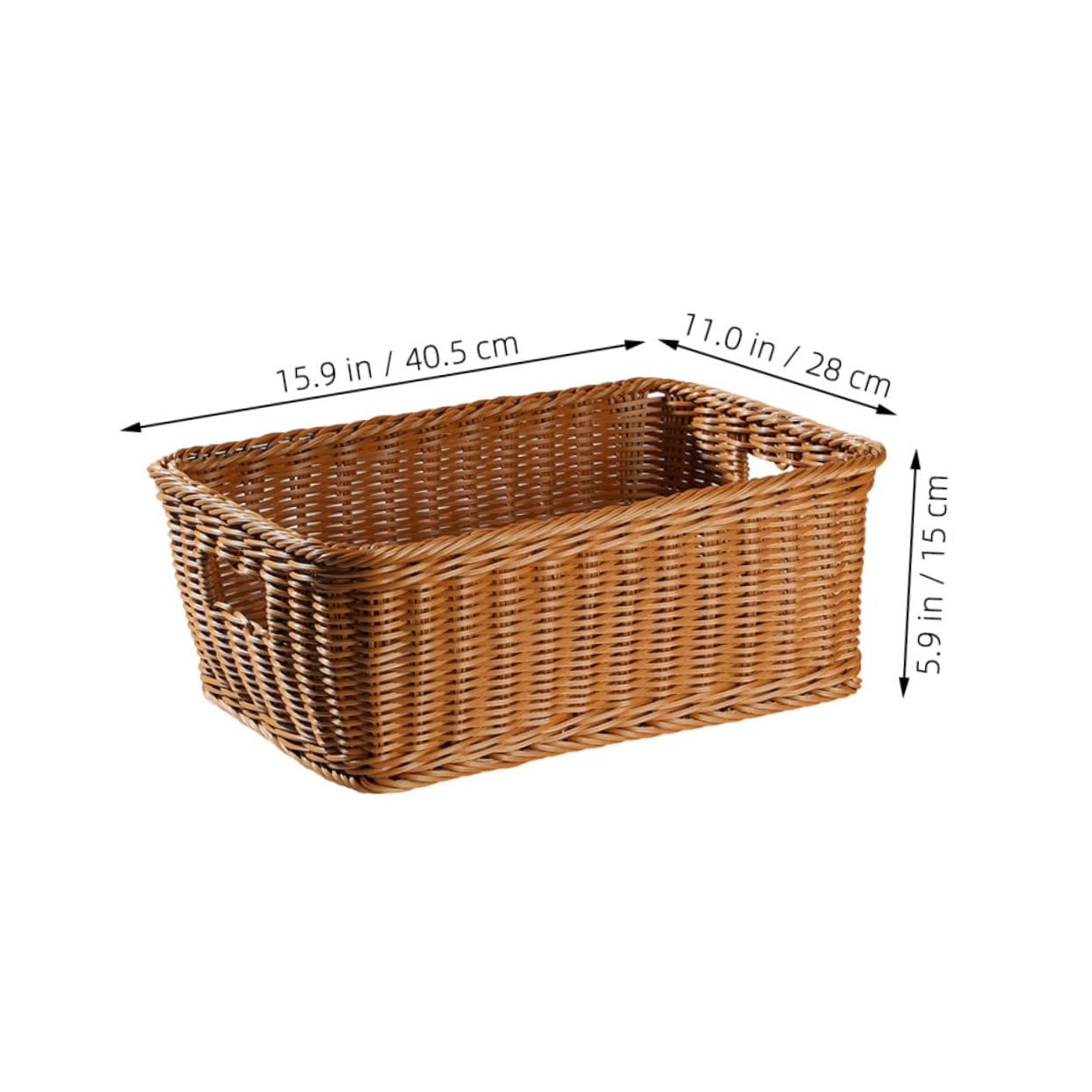 Happyyami Basket for Home Storage Capacity Organizer for Books Towels Sundries Imitation Rattan Design for Living Room Kitchen Hotel Rustic Appeal