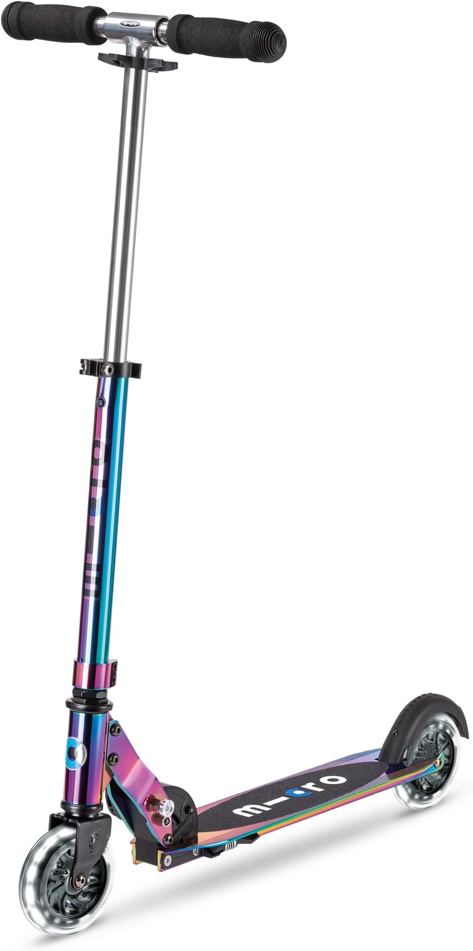 Micro Kickboard | Sprite LED | 2 Wheeled | Fold-to-Carry | Lightweight Swiss-Designed Micro Scooter | Light-Up Wheels| Children and Teens, Ages 6+