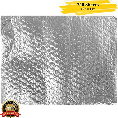 MM Foodservice Insulated Foil Sandwich Wrap Sheets, Insulated Cushion Foil Wrap, Honeycomb Insulated Wrap, 10 3/4 Inch x 14 Inch Sheets (Pack of 250)