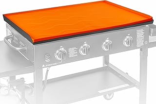 28 inch Silicone Griddle Mat for Blackstone Grill, Heavy Duty BBQ Grill Cover Mat Silicone Grill Cover Protective Mat for Blackstone Outdoor Protect from Debris and Dust (Orange)