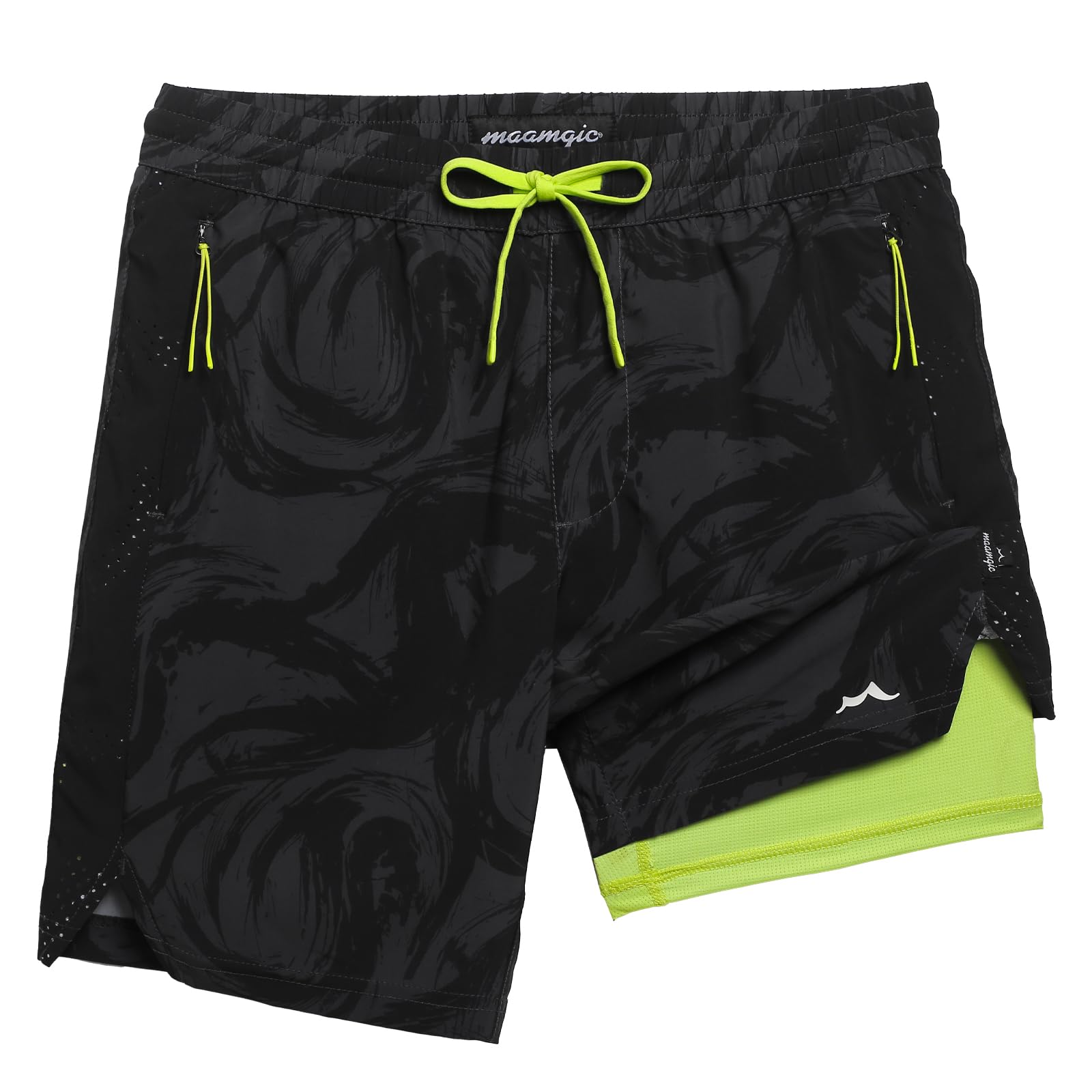 maamgic Sport-Shorts für Jungen, mit Innenfutter, 2-in-1, aktive Laufshorts