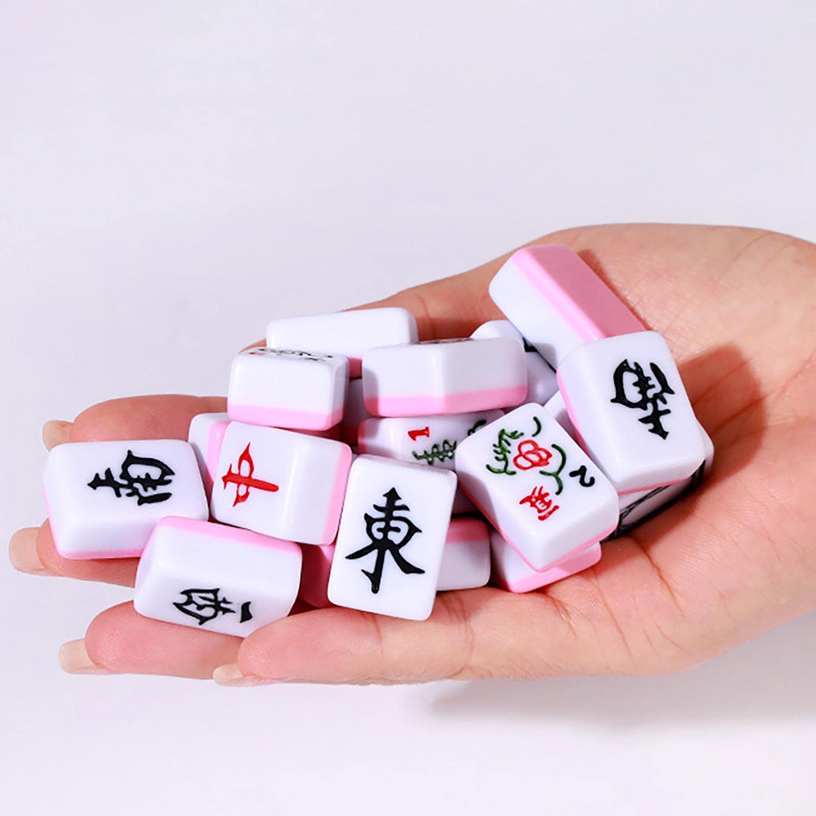 GUOHUA Set Mahjong Cinese - Viaggio Kit Mahjong Cinese Tradizionale con Custodia | 144 Mahjong Tiles Gioco da Tavolo per intrattenimento familiare, Kit Mahjong Portatili in Resina melamminica