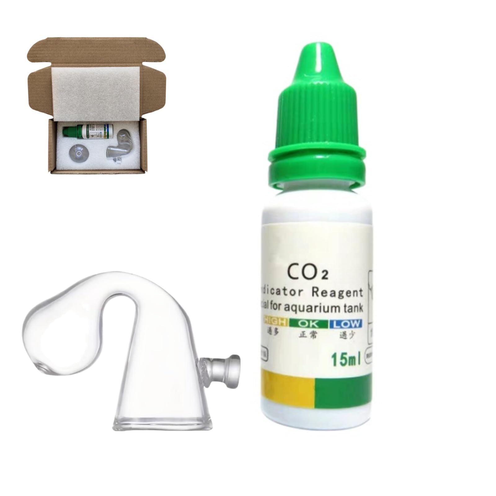 Aquarium CO2 Kit with CO2 Drop Checker&Indicator Solution,CO2 Monitor & Test Kit for Planted Tank,Accurate CO2 Detector for Aquarium Plants,Freshwater CO2 System(CO2 Drop Checker & Indicator Solution)