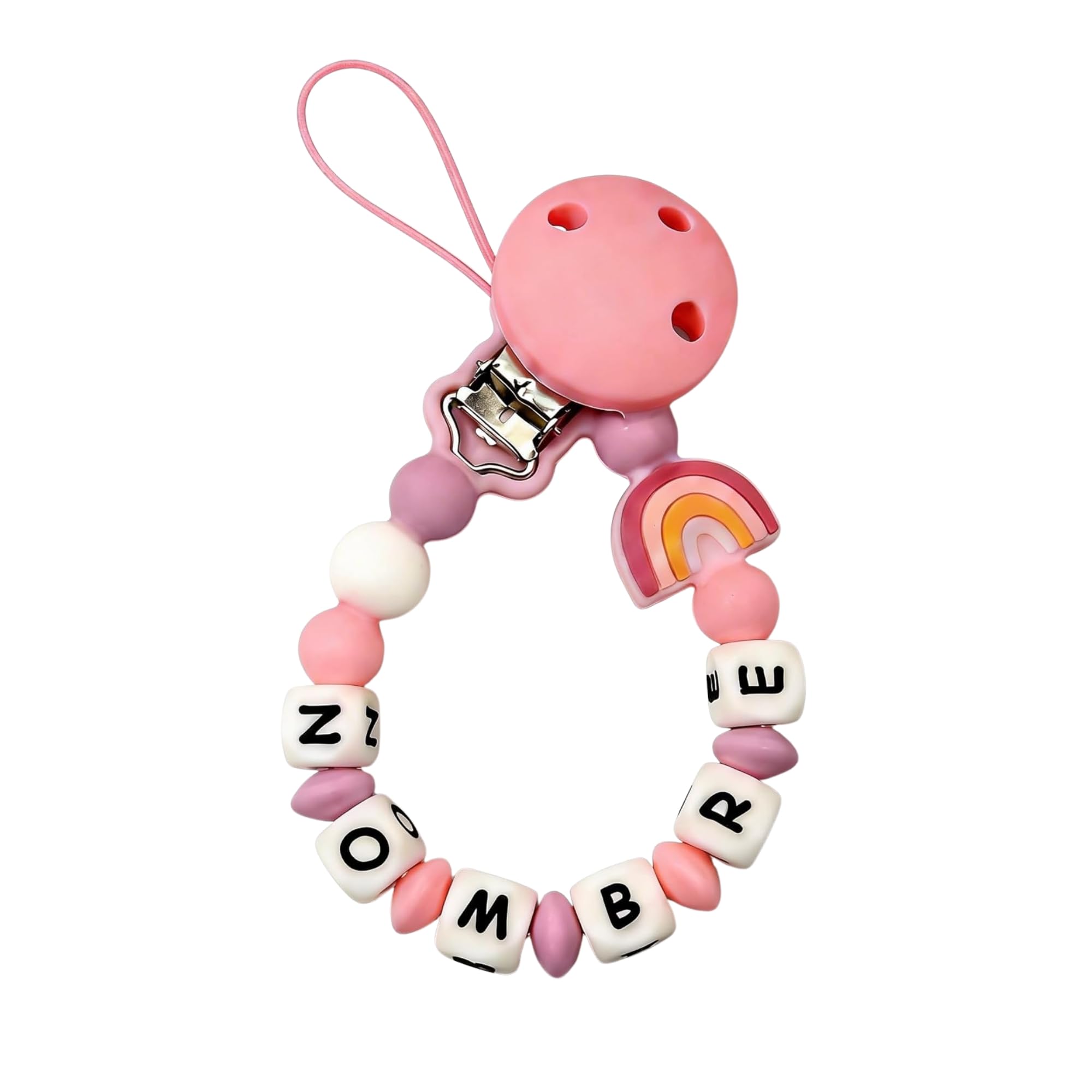 Clip para Chupete Chupetero Personalizado de Silicona Sujeta Chupetes con Diseño de Una Sola Pieza para Bebés Niños y Niñas Regalo Nacimiento Bebé
