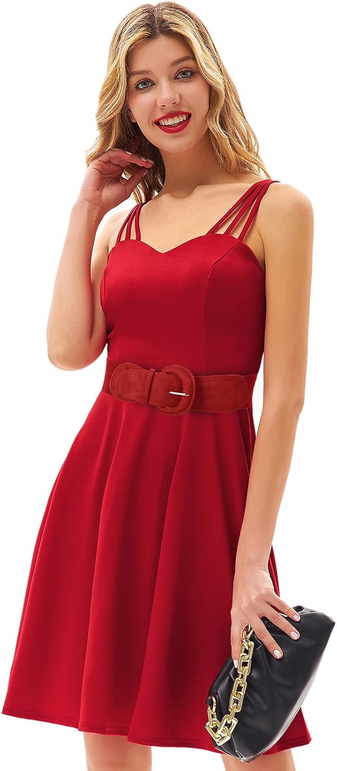 GRACE KARIN Women's Suede Elastic Belt Wide Stretchy Belt Vintage Chunky Buckle Belts S-XXL - Image 4