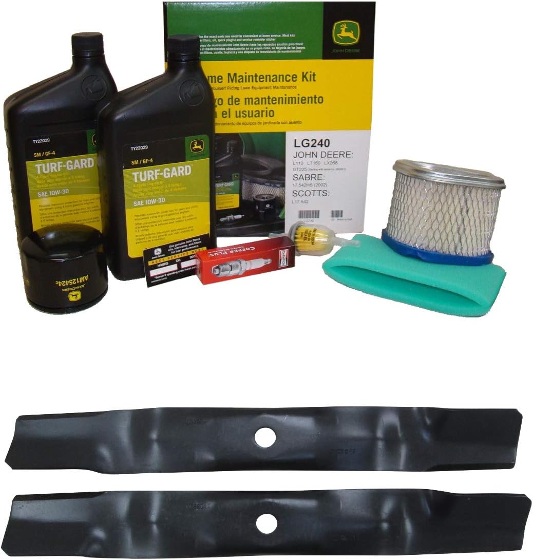 John Deere Original Equipment Model LX266 Maintenance Kit + Highlift Blades, 42C Mower Deck
