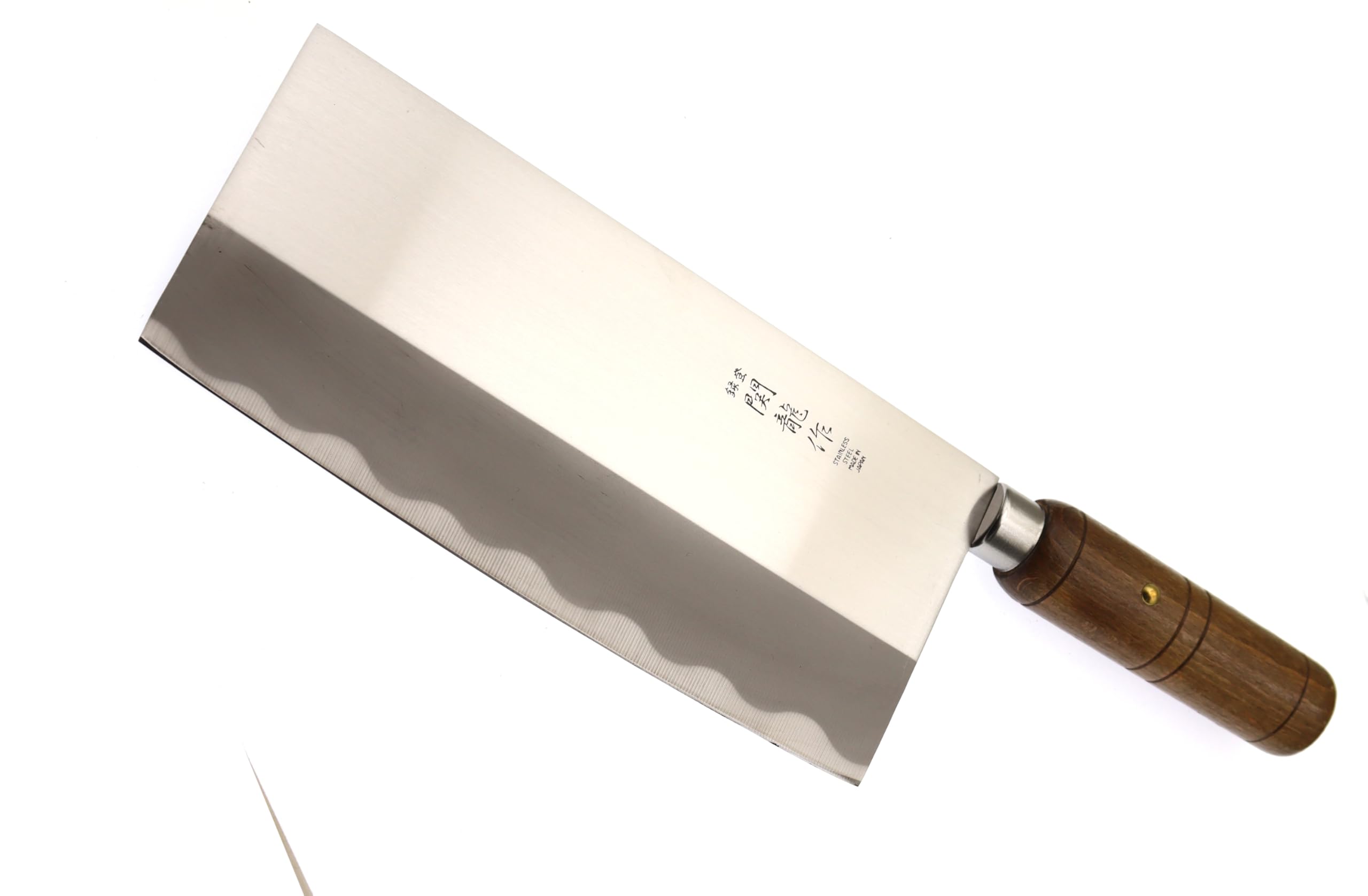 Cocktail7 Couteau Japonais Hachoir Feuille de Boucher Couperet Couteaux de Cuisine Japon Lame Acier Inoxydable et manche en Bois Fabriqué au Japon (Lame 20 cm)