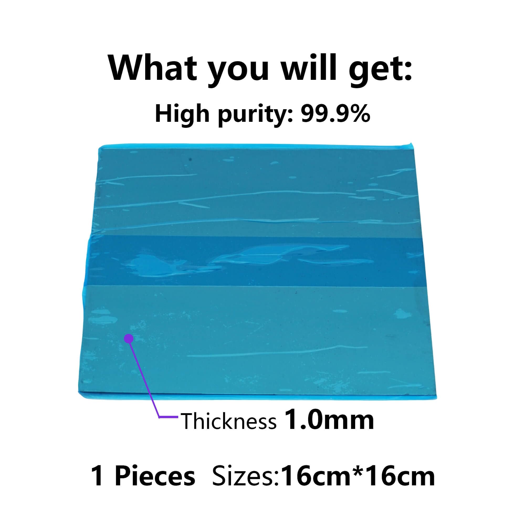 Lamiera di nichel, nichel anodo, spessore 1,0 mm, 99,6% puro (5 pezzi, 16 cm x 16 cm)