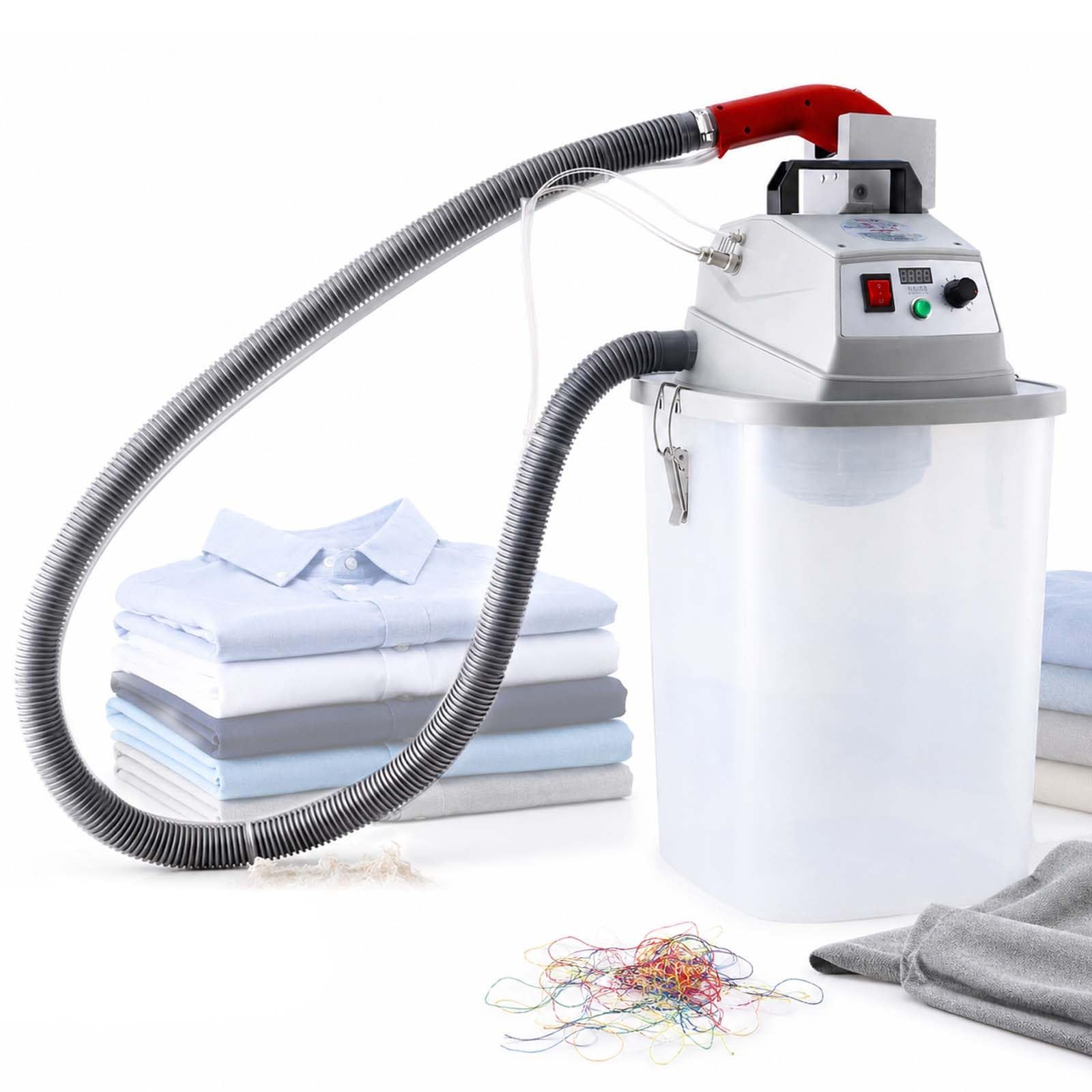 QFGain Automatic Thread Trimmer for Textile Work, 28,000 RPM, Suction Collection Bucket, <1mm Residual Thread, Anti-Clogging, Real-Time Temp