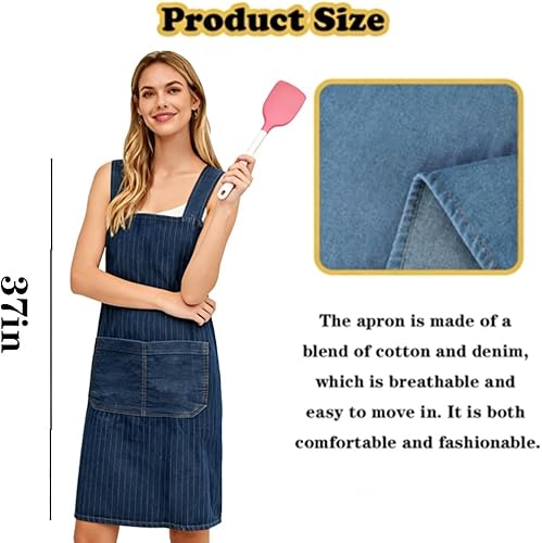 Miniatura 2 de Adult Apron, Cross-strap Apron, Kitchen Cooking Apron, Cooking and Baking Bib, Suitable for Baking and Gardening