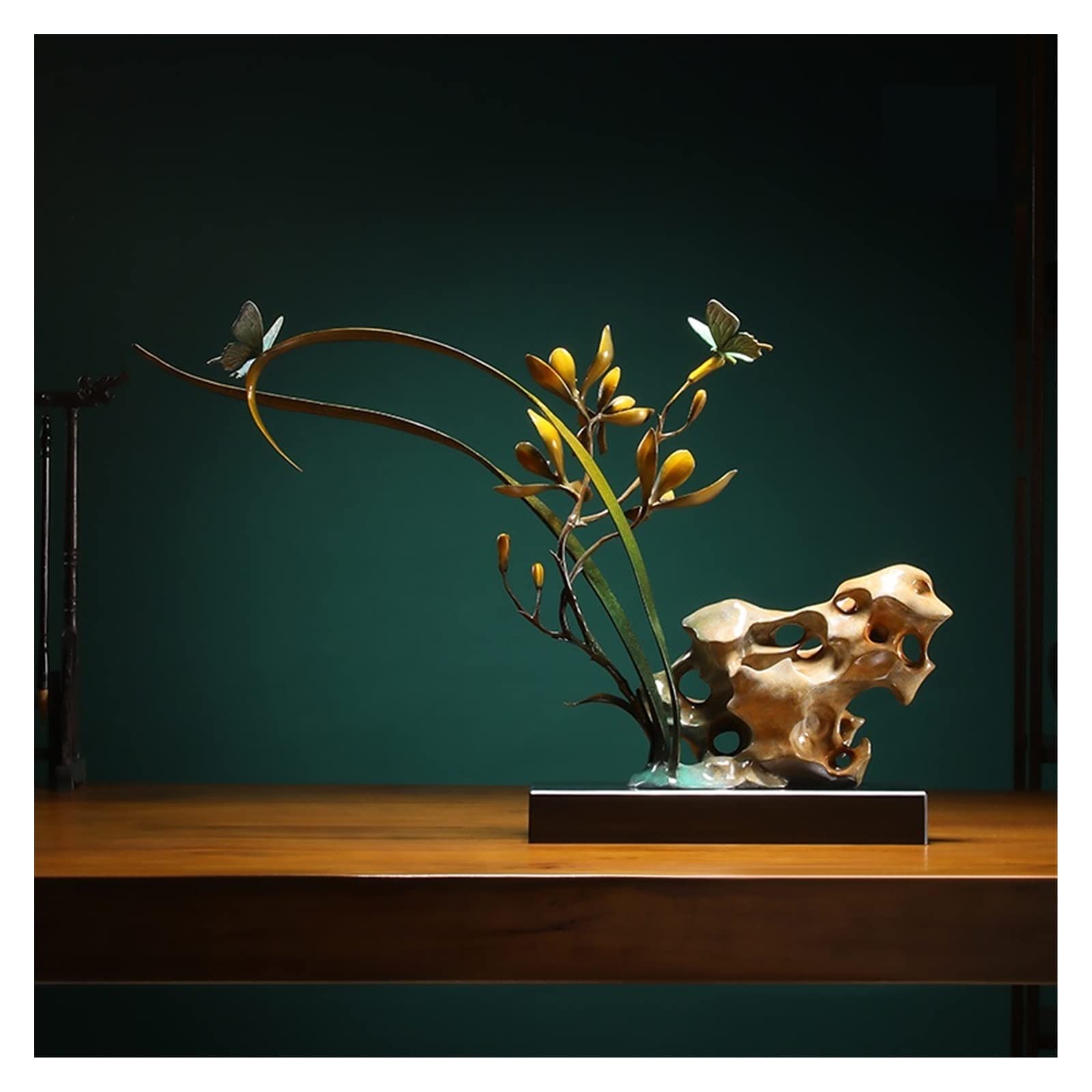 Dekoracje na biurko Kolor miedziana orchidea wejście Ornament rzemiosło salonu Hotel Zen dekoracyjna rzeźba grafika Akcesoria do biurka domowego