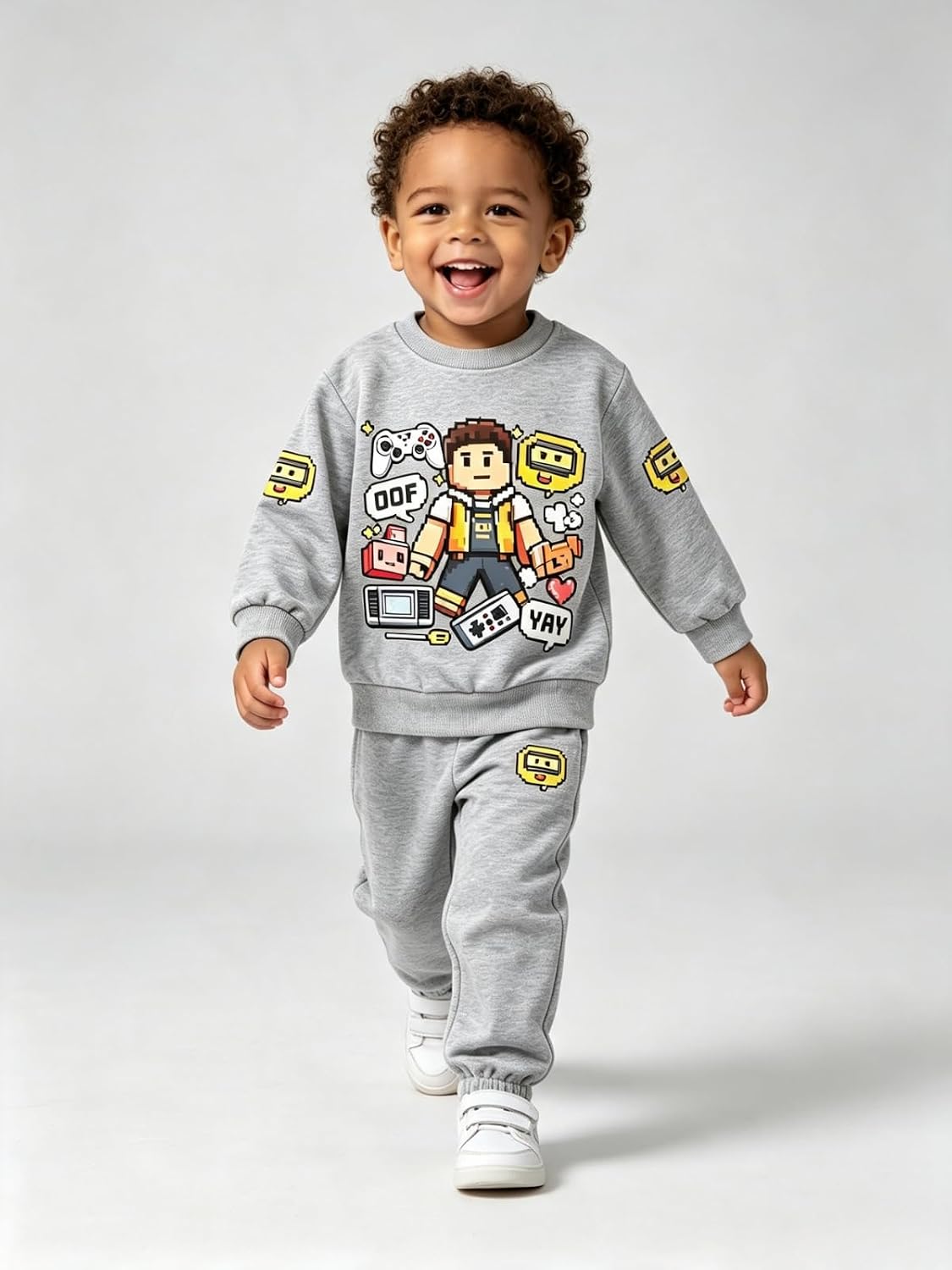 3-7T Toddler Boy Clothes Graphic Print Long Sleeve Sweatshirt + Pants Outfits Kids 2Pcs Fall Clothing Set