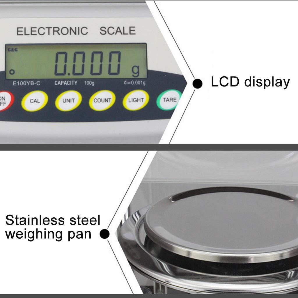 Bilancia Scientifica in Grammi Bilancia Analitica di Precisione Digitale da Laboratorio Bilancia Elettronica di Alta qualità per Gioielli Cucina Laboratorio Bilance per Co,1200g/0.01g