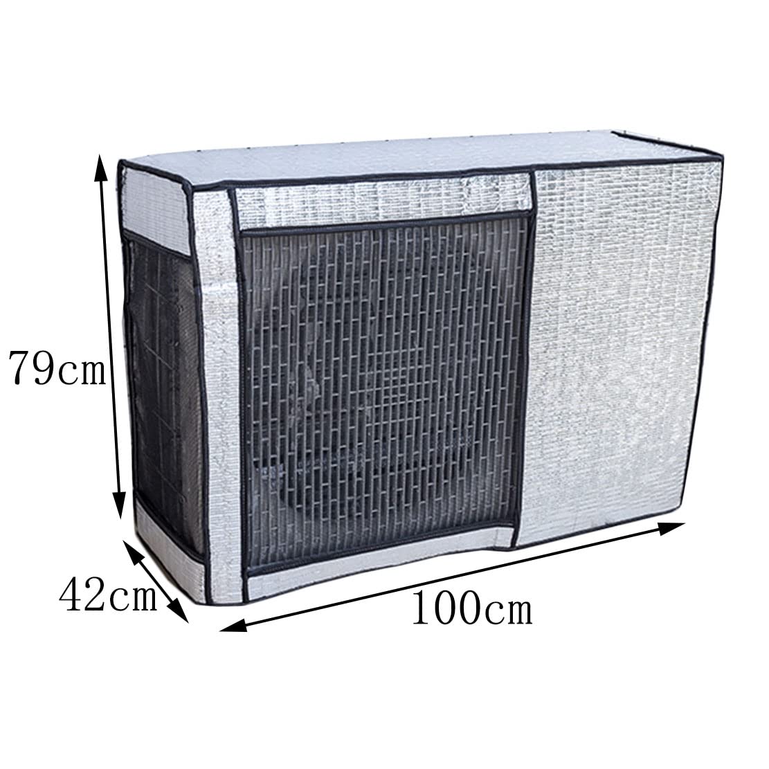 Couverture extérieure de climatiseur Fait de Film d'aluminium Anti-poussière Housse Climatiseur Exterieur Couverture extérieure de climatiseur Anti-poussière (Ouvert,100*42*79cm)