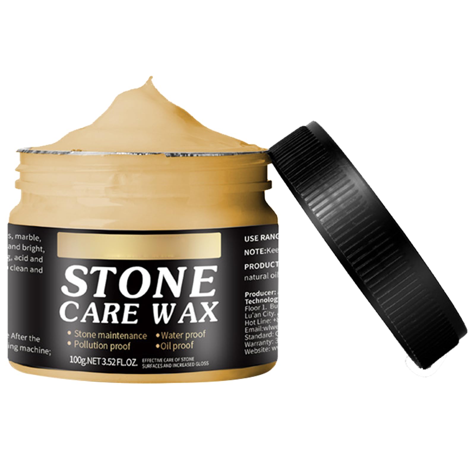 Cera de Pulido para Mármol,Cera para Pulir Piedra,Herramienta Eficaz de de Cuarzo con Acabado,Natural Stone Care,Protección De Pulido De Piedra,100G