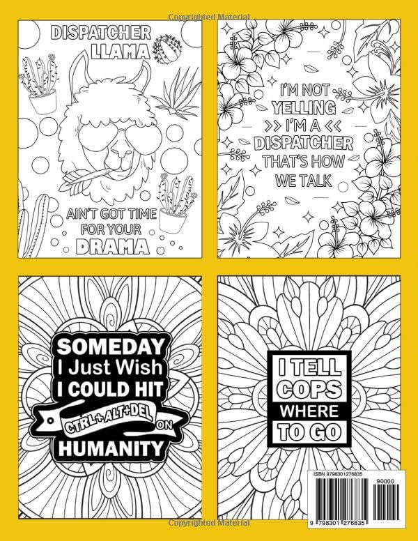 Dispatcher Coloring Book: Funny and Relatable Adult Coloring Book Appreciation Gift Ideas For 911 Dispatchers & First Responders. image 3