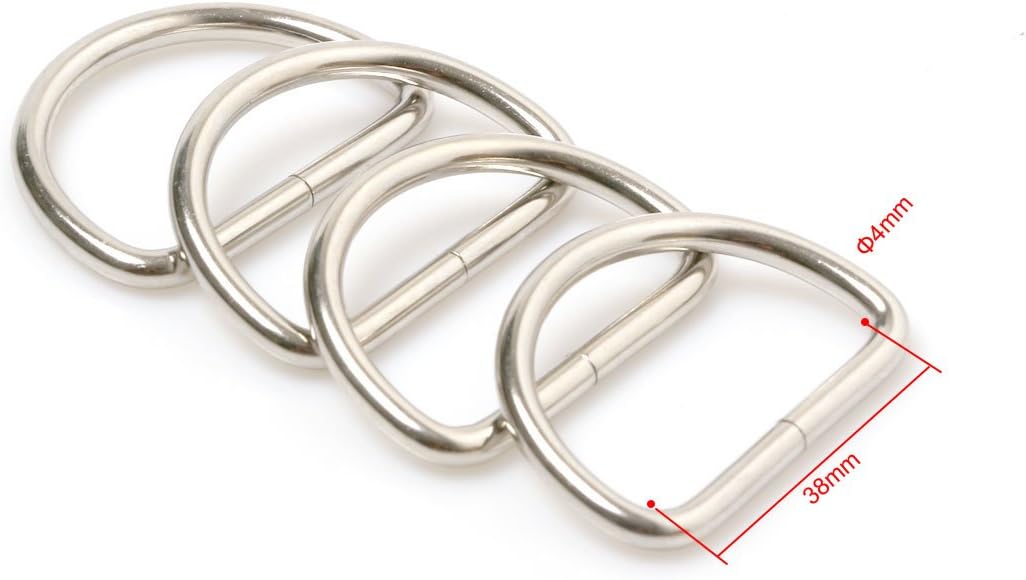 1 1/2 Metal D-Rings Non Welded Nickel Plated (25pcs)