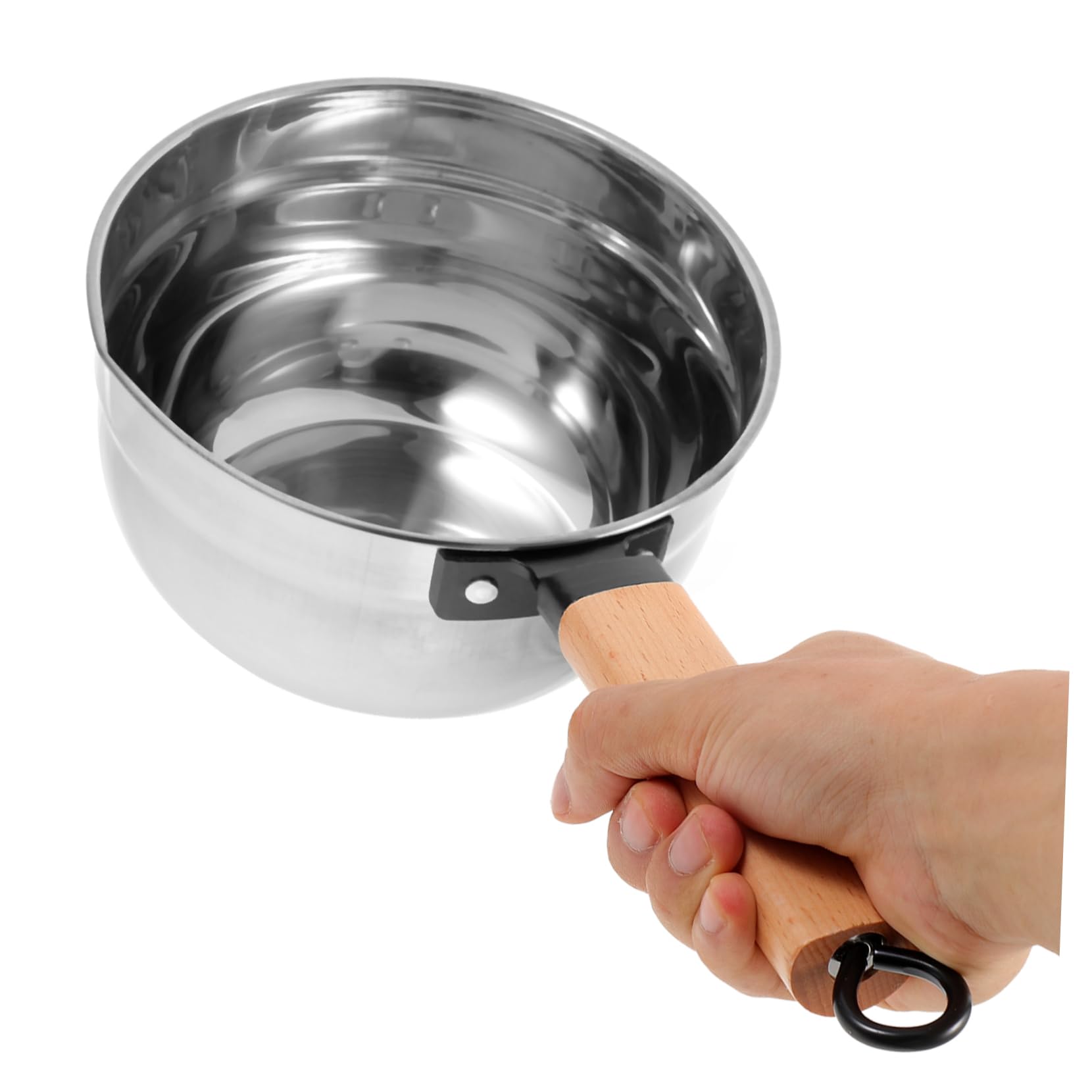 Louche Cuisine en Acier Inoxydable Manche en Bois, Ustensile Multifonctionnel et Finition Soignée pour Usage Domestique et Professionnel