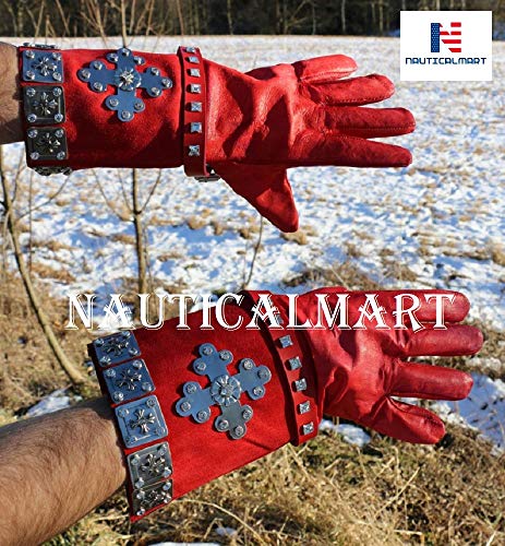Nautical-Mart Renaissance Leather Guantlets Knight Reenactment Reenactors Stage Props Historical Accessories