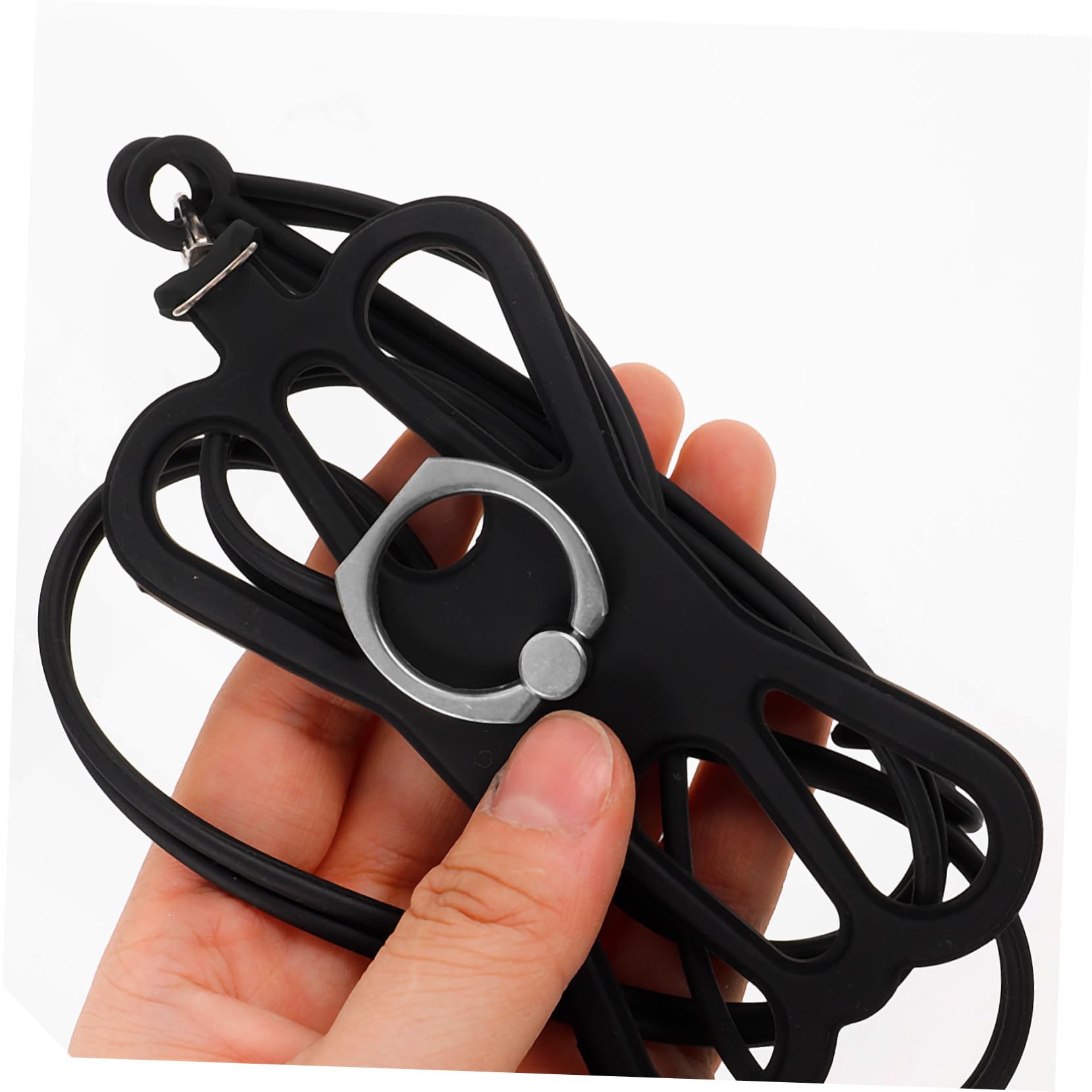 HOMSFOU Cubierta Del Cordón Del Teléfono Móvil Sostenedor Del Teléfono Celular Cordón Cordones De Teléfono Para Alrededor Del Cuello Del Soporte Del Teléfono Hardware Black