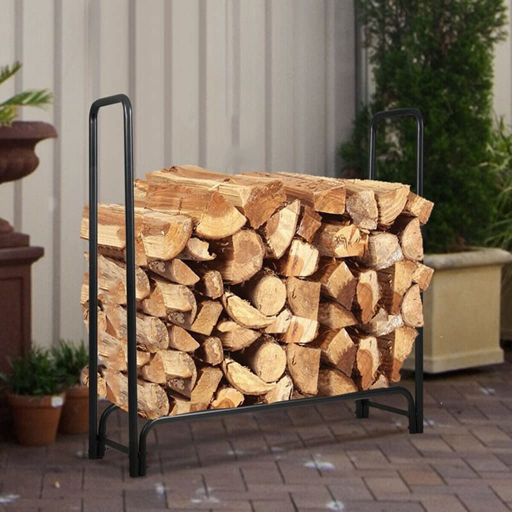 Estante De Leña De Hierro Negro En Forma De S para Herramientas De Chimenea, Diseño Simple, Estante De Madera para El Piso del Hogar En Forma De S