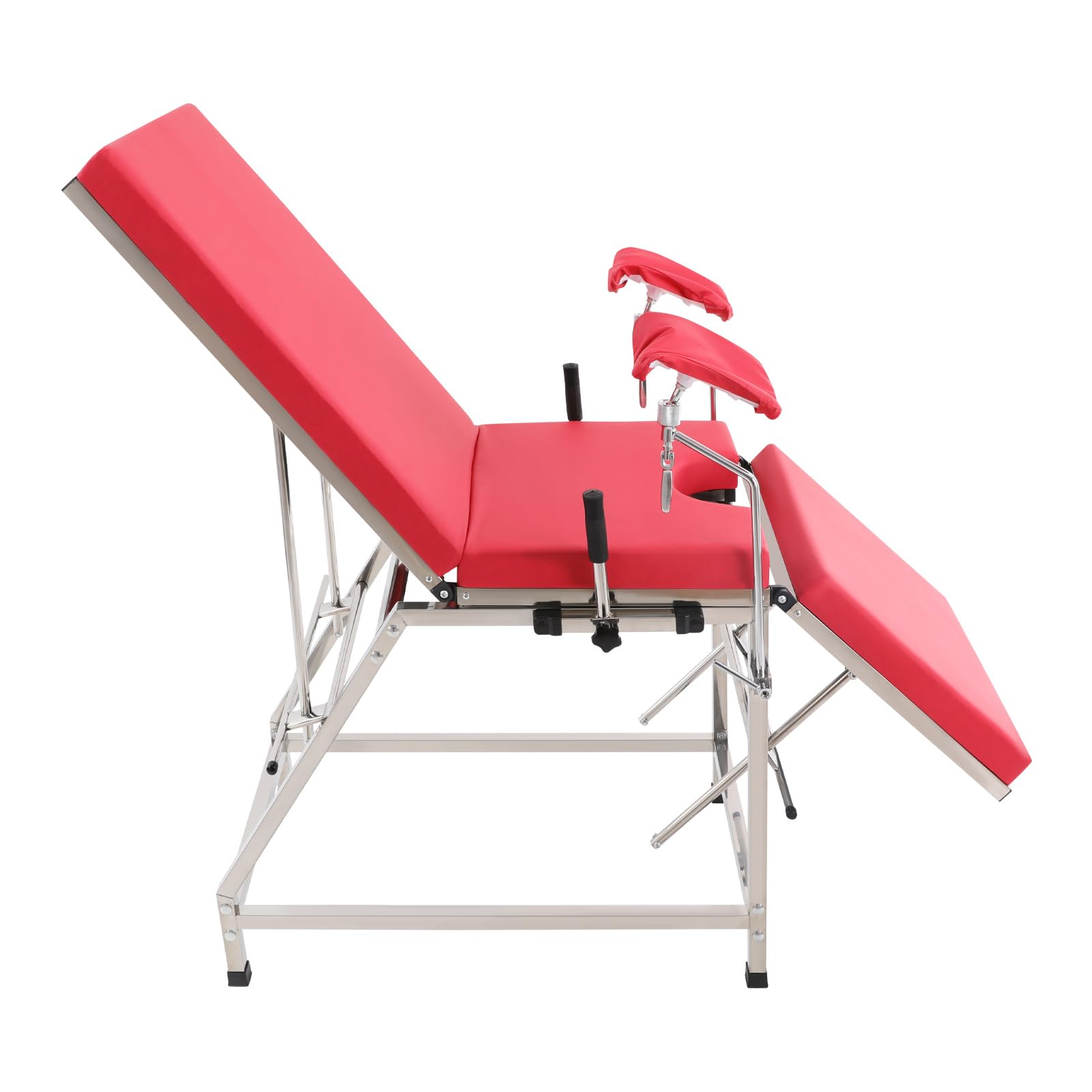 Sedia da ginecologo, regolabile con schienale e gamba, sedia ginecologica a forma di U, portata fino a 200 kg, per cliniche ospedali, 102 x 77 31 cm (rosso)