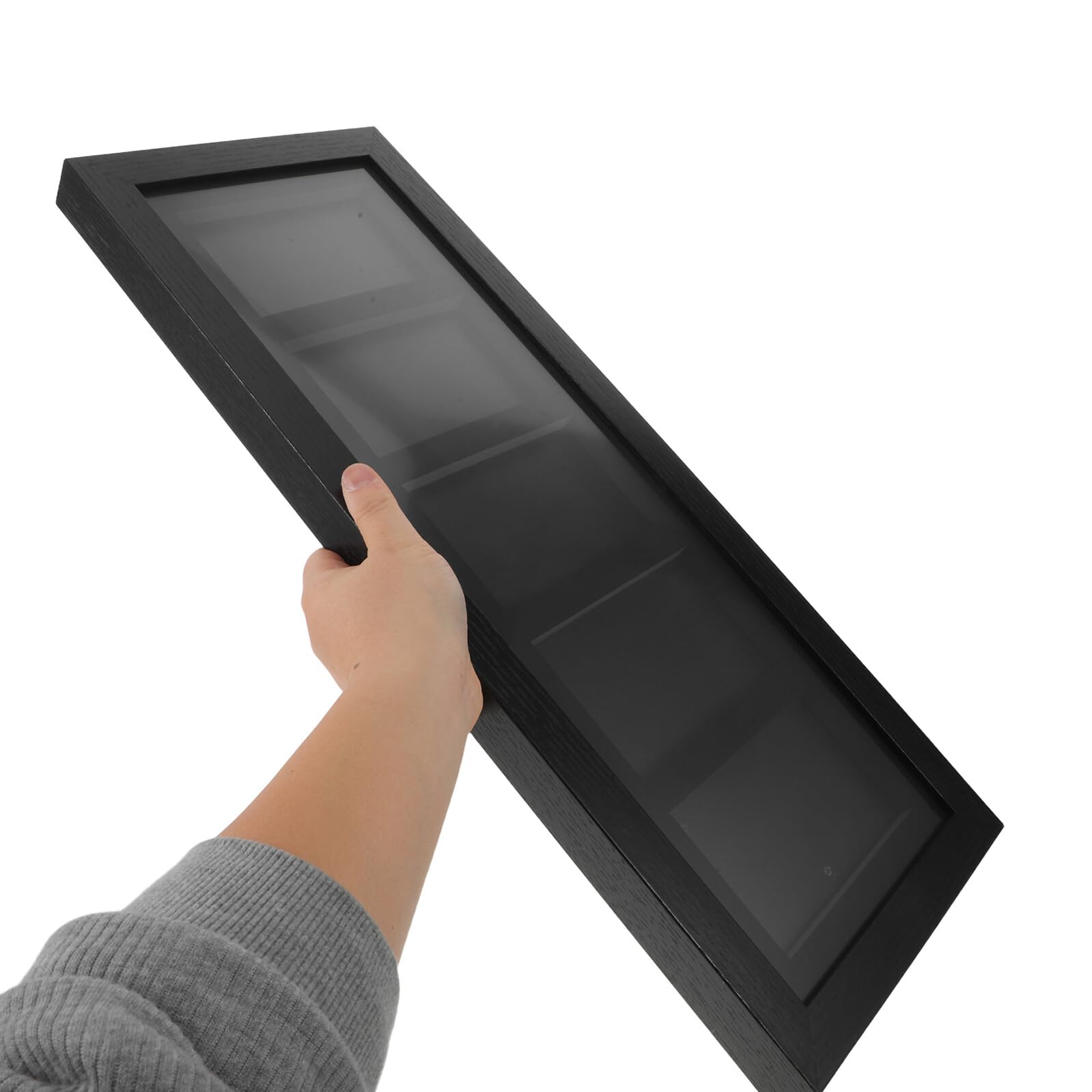 iplusmile Sammelkarten Display Rahmen PSA kompatibel 5 Fächer - Spielkarten Vitrine für PokémonMagic Baseball Basketball - Wand und Tisch Präsentationsrahmen Schwarz - Schutz für Sammler