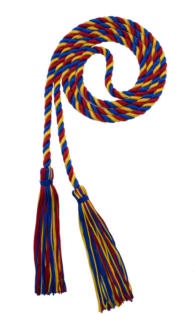 Tassel Depot Graduation Honor Cord - Royal/Red/Gold - Every School Color Available - Made In Usa