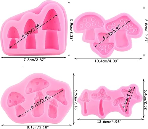 Miniatura 4 de Mujiang Molde de silicona para hongos, hongos, verduras, fondant, dulces, para decoración de pasteles, decoración de cupcakes, pasta de goma de