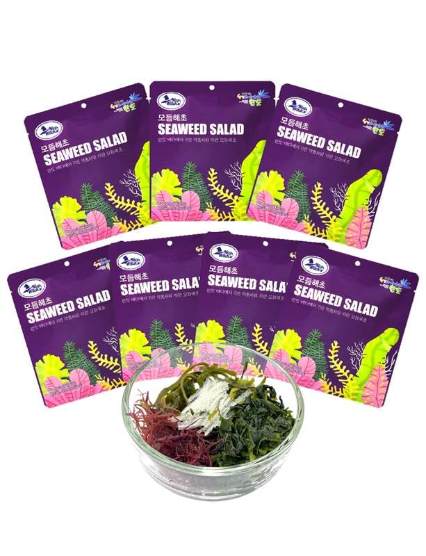 Korean Assorted Seaweed Salad 8g * 7 Packs - Seaweed Salad Mix 모듬 해초