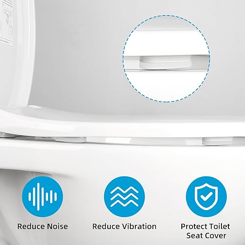 Miniatura 8 de iFealClear 8 piezas de parachoques universales para asiento de inodoro para bidé, parachoques de goma para cambiar de altura, fuerte adherencia para