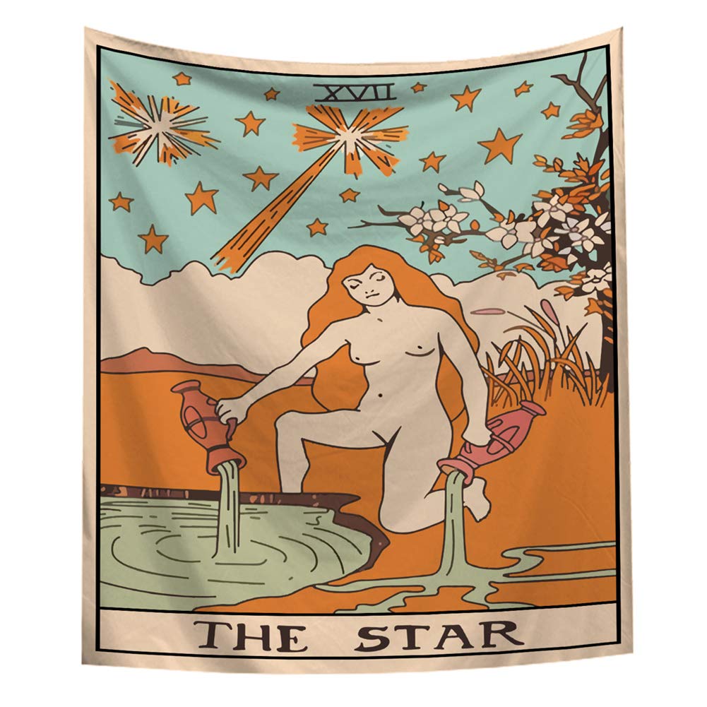 BOYOUTH Colorful Tarot Tapestry Wall Hanging,The Star,XVII Pattern Digital Print Wall Tapestry for Living Room Bedroom Dorm Decor,78.7 Inch by 59.1 Inch โ image 1