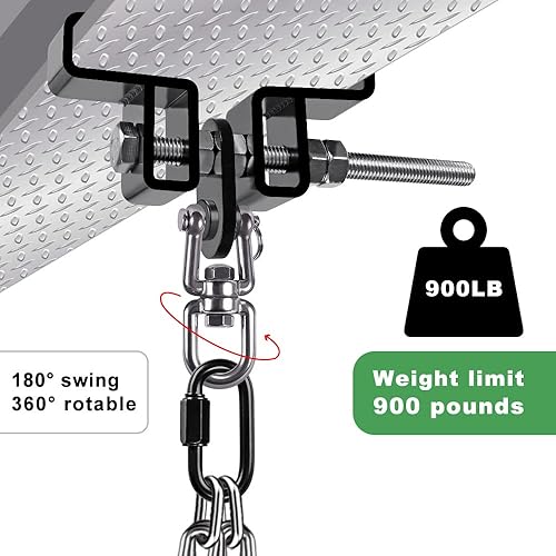 Miniatura 6 de SELEWARE Abrazadera de acero resistente, soporte para bolsa pesada, soporte para saco de boxeo, muay thai y entrenamiento de artes marciales mixtas