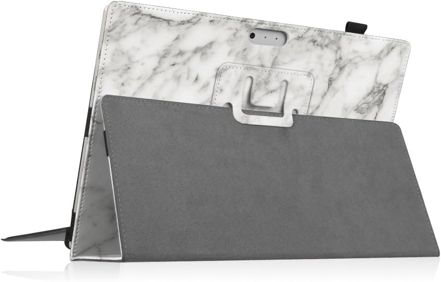 Fintie Case for Surface Pro 7+ / Pro 7 / Pro 6 - Premium Vegan Leather Slim Fit Folio Cover with Stylus Holder, Compatible with Microsoft Surface Pro 5 / Pro 4 3 and Type Cover Keyboard (Marble)