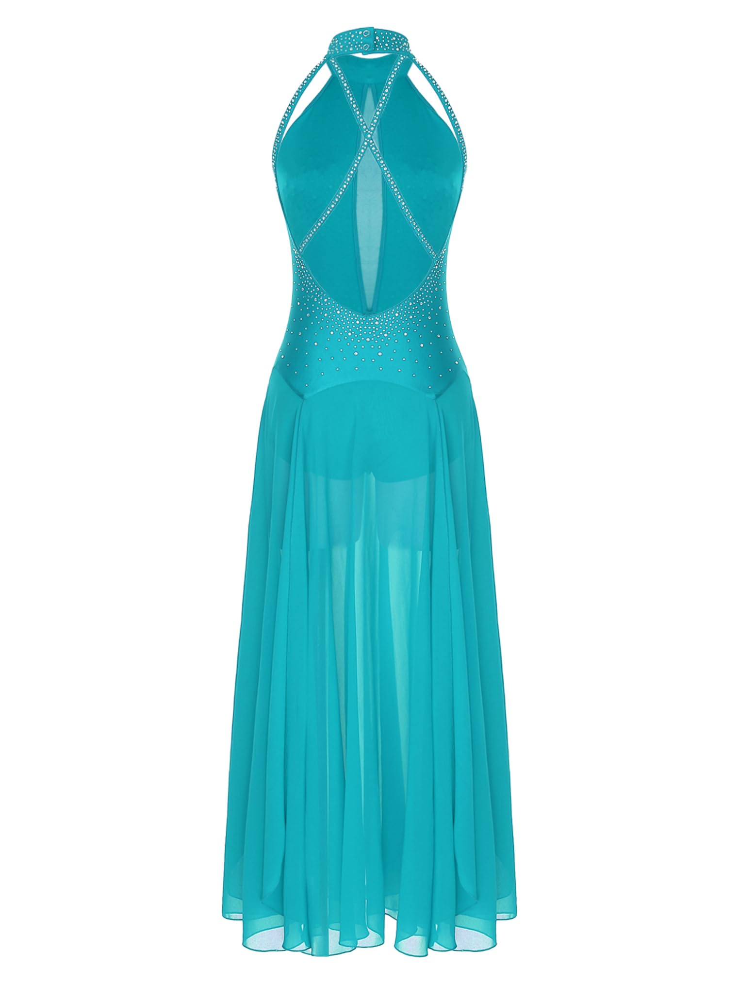 Freebily Vestido De Danza Lírica para Mujer Maillot Sin Manga Maillot con Falda Tul Vestido Lentejuelas Mailllot De Ballet Ropa De Baile Contemporánea