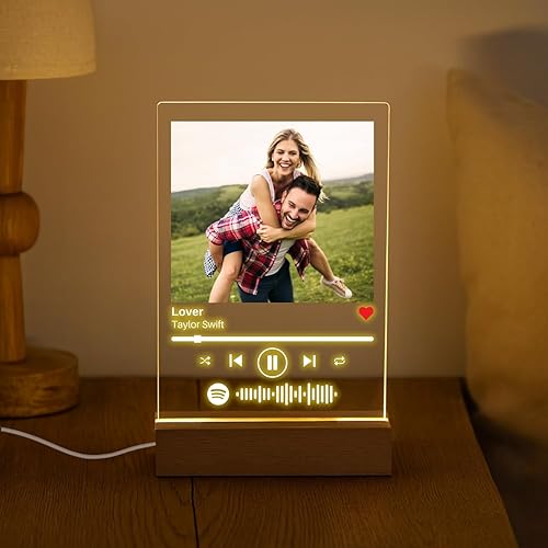 Miniatura 4 de Personalized Music Plaque - Custom Acrylic Song Plaque Customized Music Sign Photo Gift Personalized Anniversary Celebration Gift Long Distance