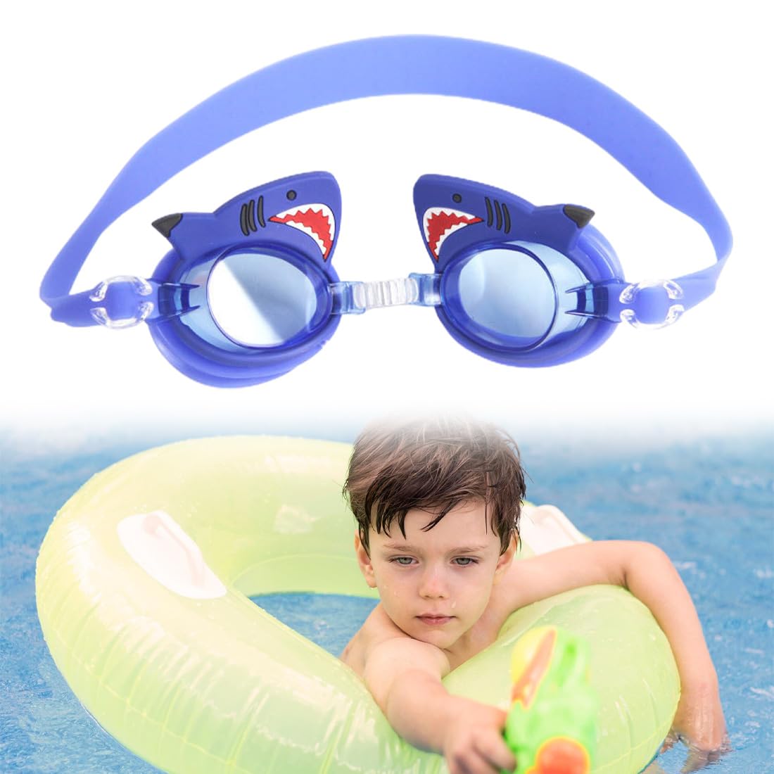 WJRQD Gafas de Natación para Niños, Gafas de Natación Antivaho, Gafas de Natación Ajustables, para Niños Niñas de 3 a 12 Años