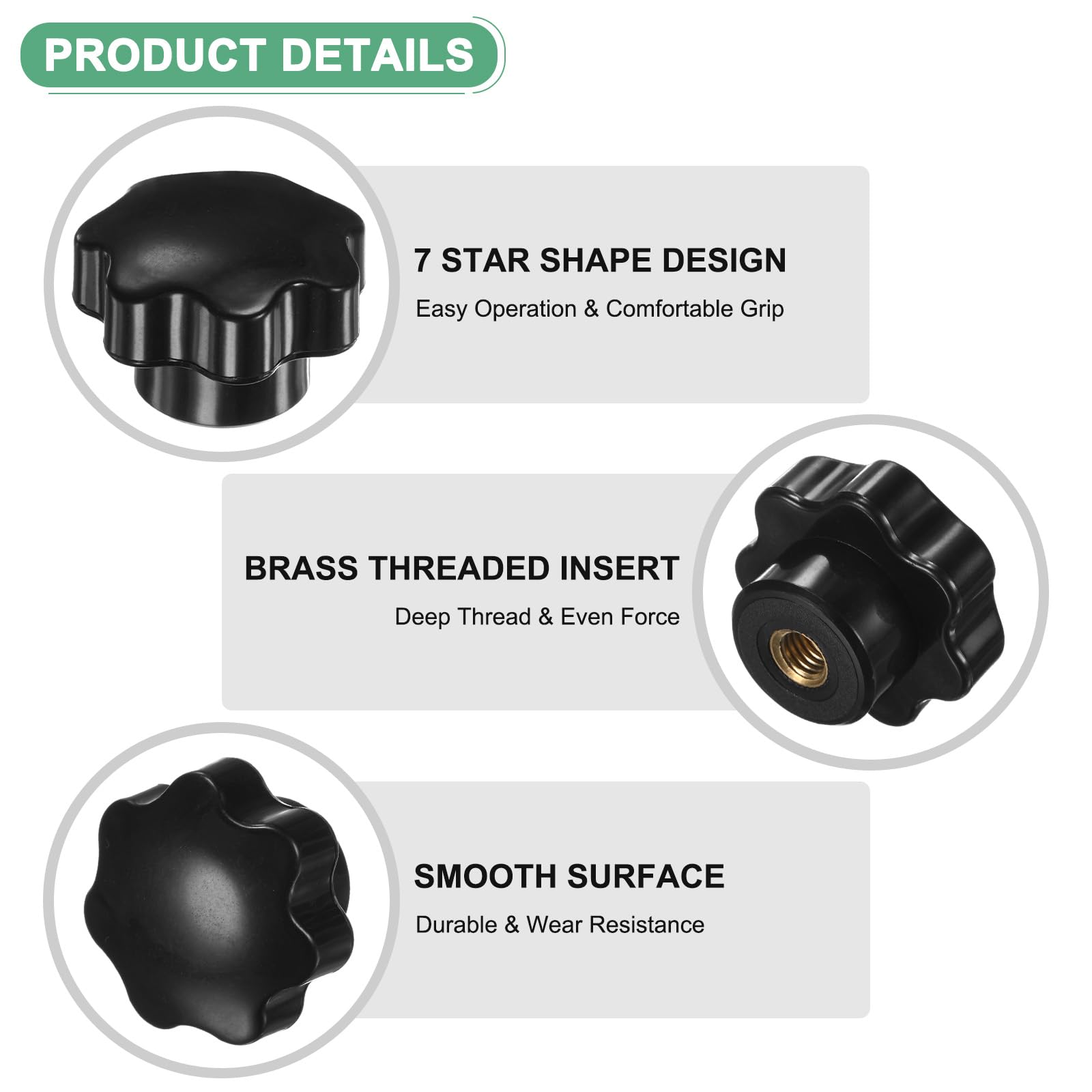 M METERXITY 2-Pack 7 Star Knobs - Image 2