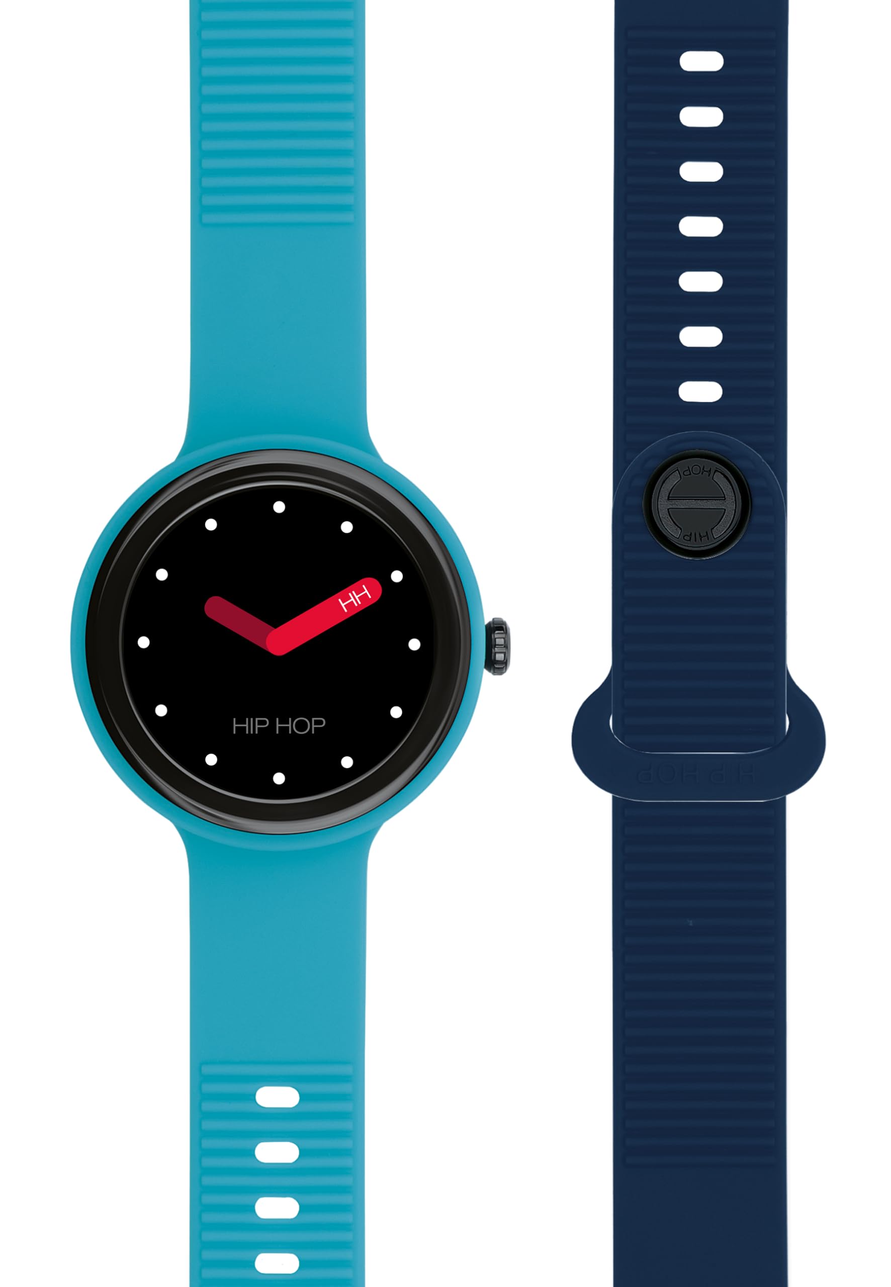 HIP HOP HWU1201 Damski HERO.NEXT Tarcza MONO-KOLOROWA CZARNY mechanizm SMARTWATCH SMARTWATCH i NIEBIESKI SILIKONOWY PASEK, NIEBIESKI HWU1201