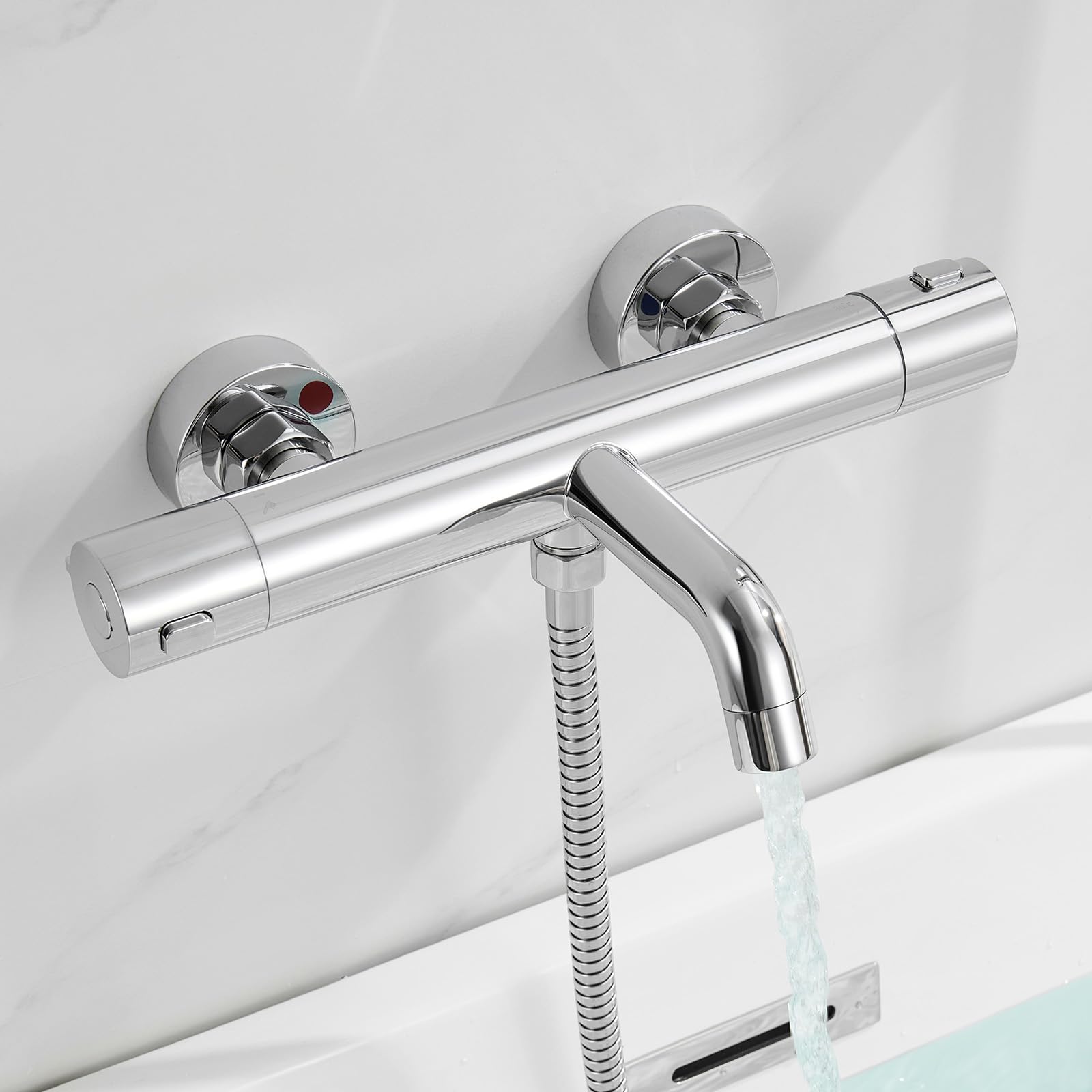 Auralum Miscelatore Doccia Termostatico Rubinetto Vasca da Bagno 2 Funzioni