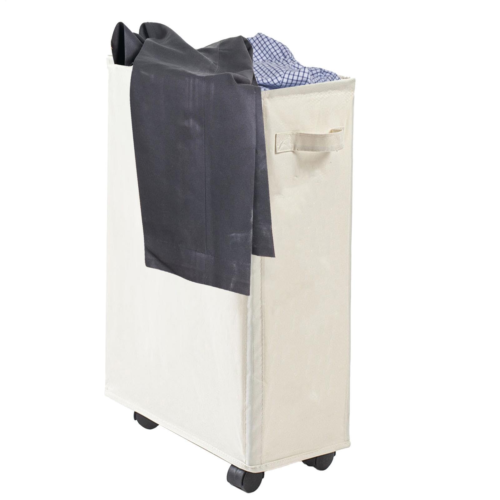 Panier à linge pliable sur roulettes 42L pour en finir avec le linge encombrant