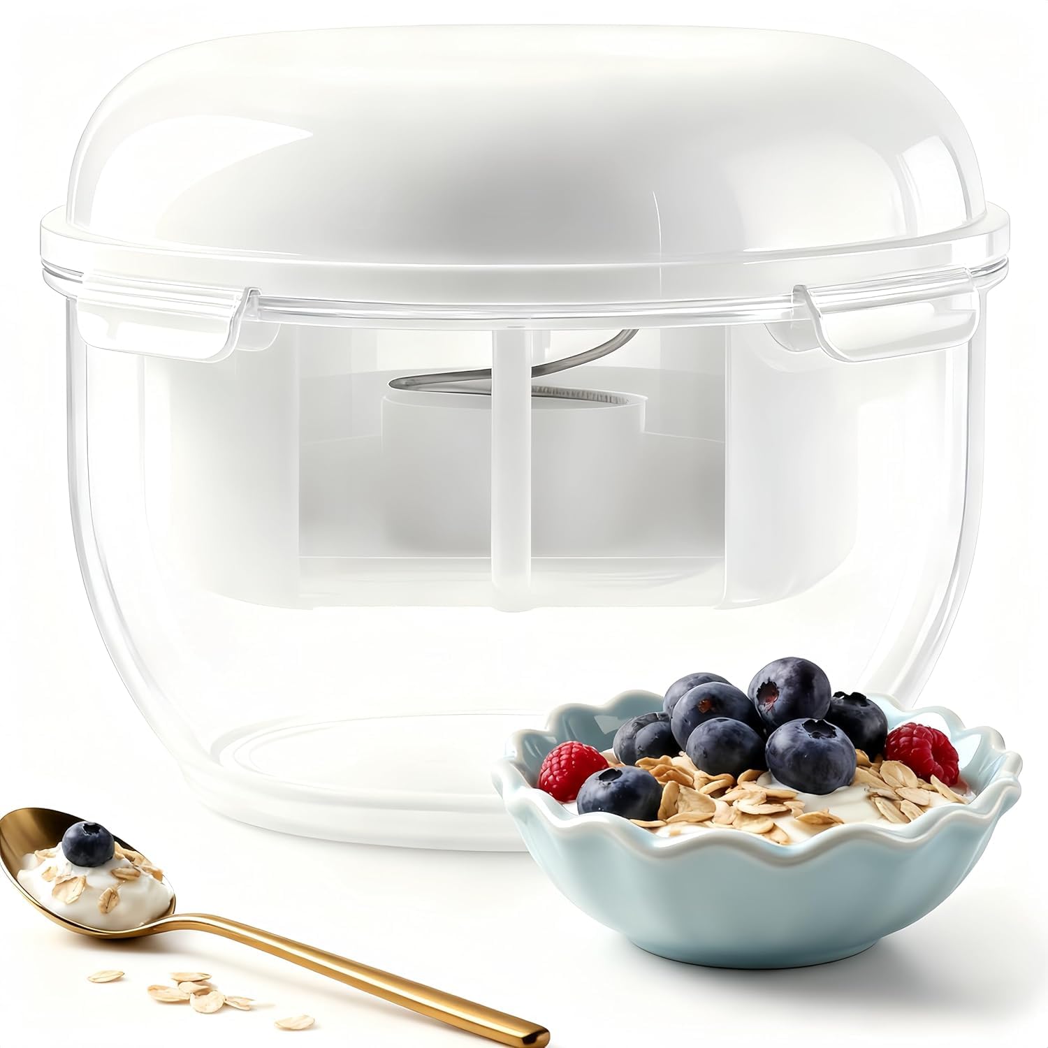 Greek Yogurt Strainer Strainer for Yogurt Maker Fine Mesh Filter Greek Yogurt 3000ml for Making Nut Milk Sauce (White 3000ml)