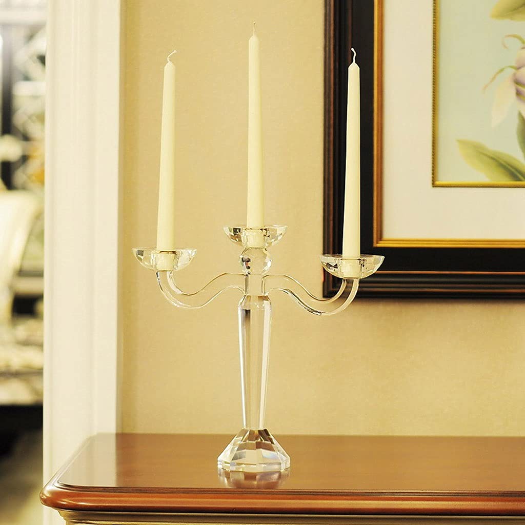 Moderne Kerzenhalter, Kerzenhalter aus Kristallglas, 3-Armiger konischer Kerzenständer, Kandelaber für Tischdekoration, Hochzeit, Weihnachten, Heimdekoration, Heimdekoration
