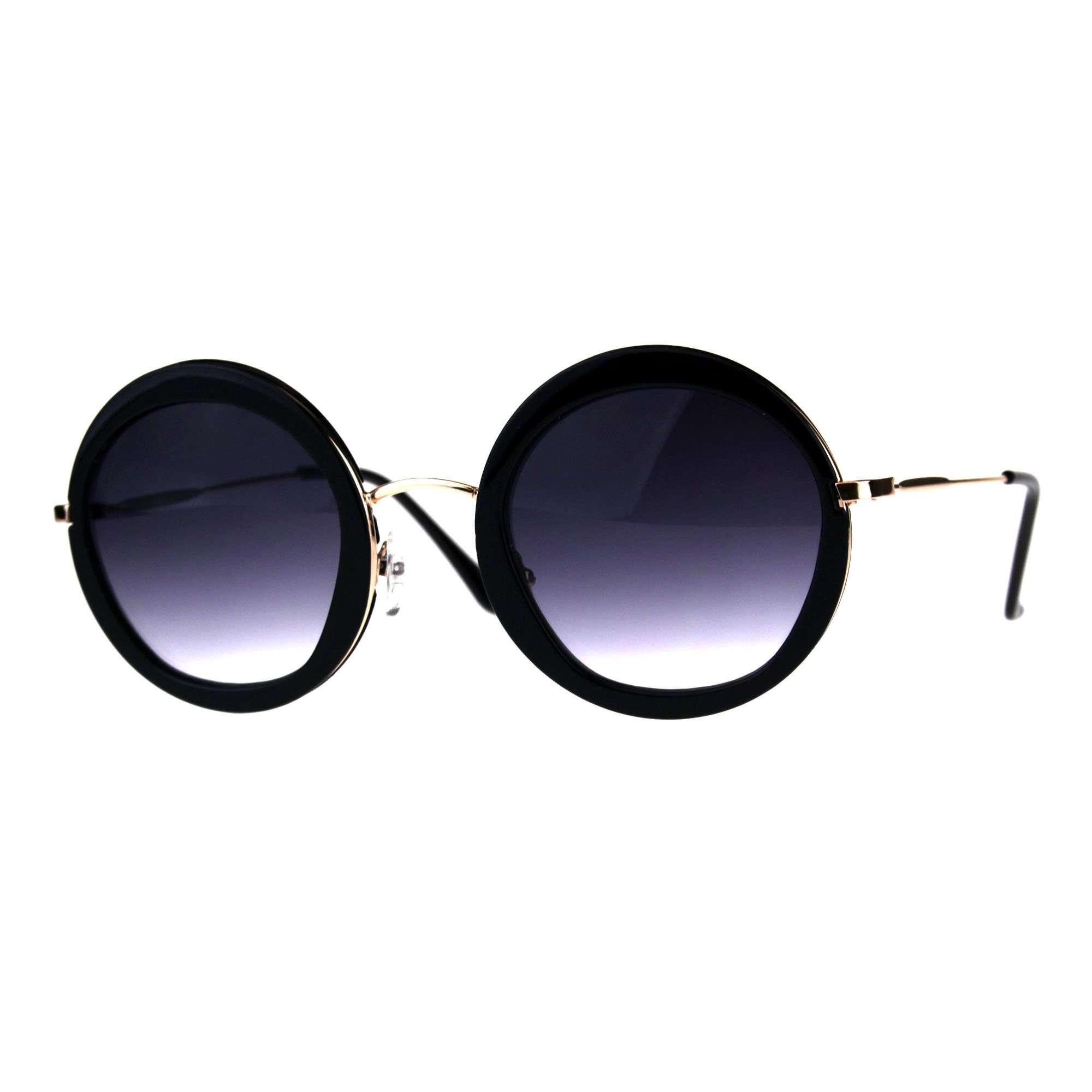 Womens Fashion Sunglasses Stylish Round Circle Double Frame