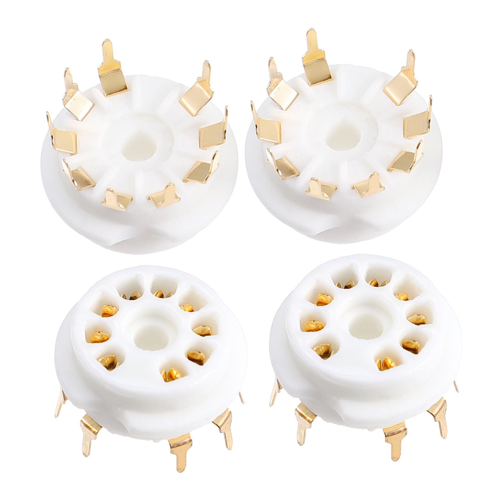 Alipis Base Tubo a 9 Pin in Ceramica Placcata, Presa per Staffa, Set da 4 Pezzi per Valvole Audio Compatibili 6n1 6n2 6n3 12ax7, Accessori Audio per Montaggio Pcb
