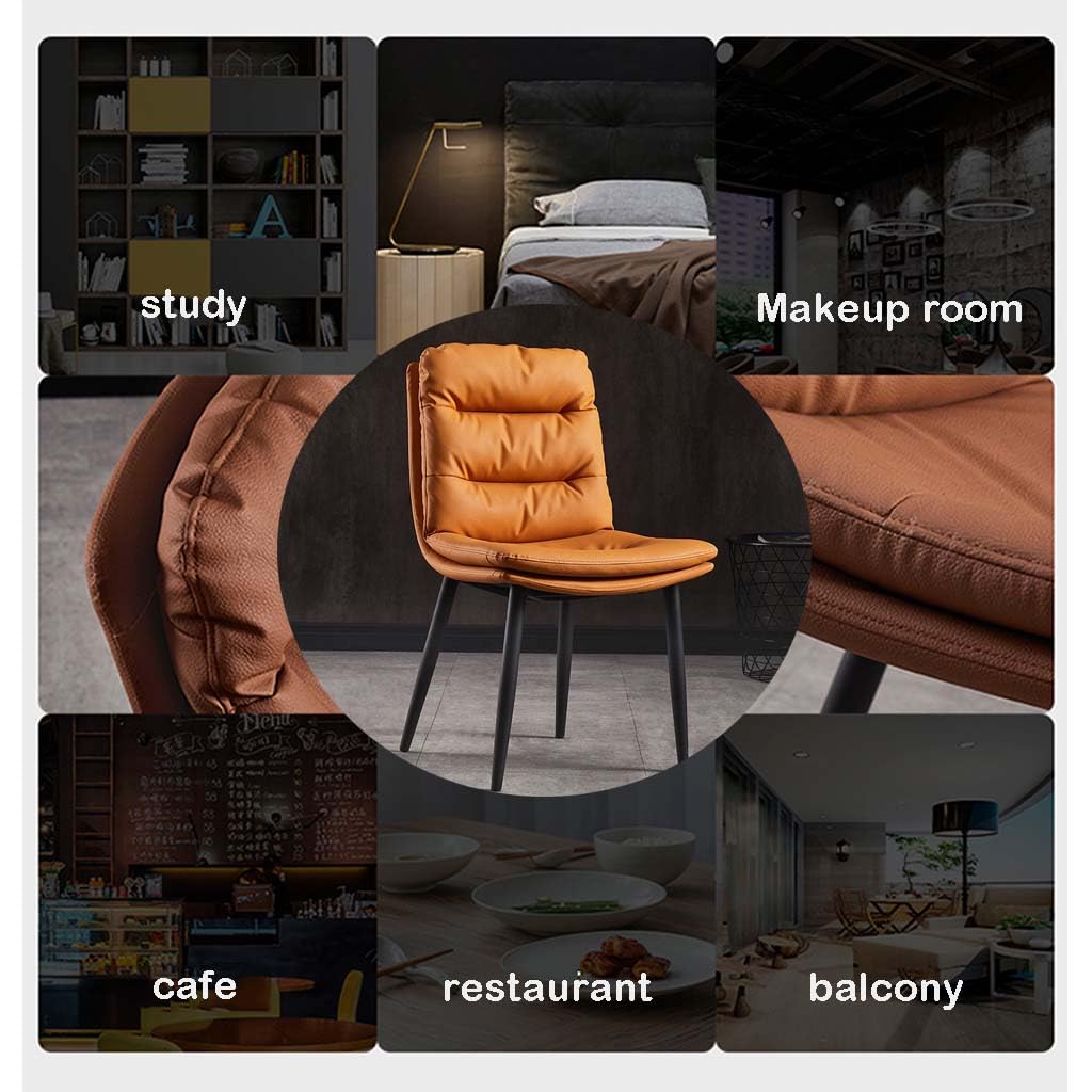 Esszimmerstühle,PU Leder gepolsterter moderner armloser Esszimmer Stuhl mit Metallbeinen Küche Gästestühle für Eitelkeitsempfang Wartezimmer(Color:Beige)