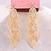 Grace Jun Handmade Multi-layer Dangle Drop Earrings and Clip on Earrings No Pierced for Women (Gold Clip-on 1)