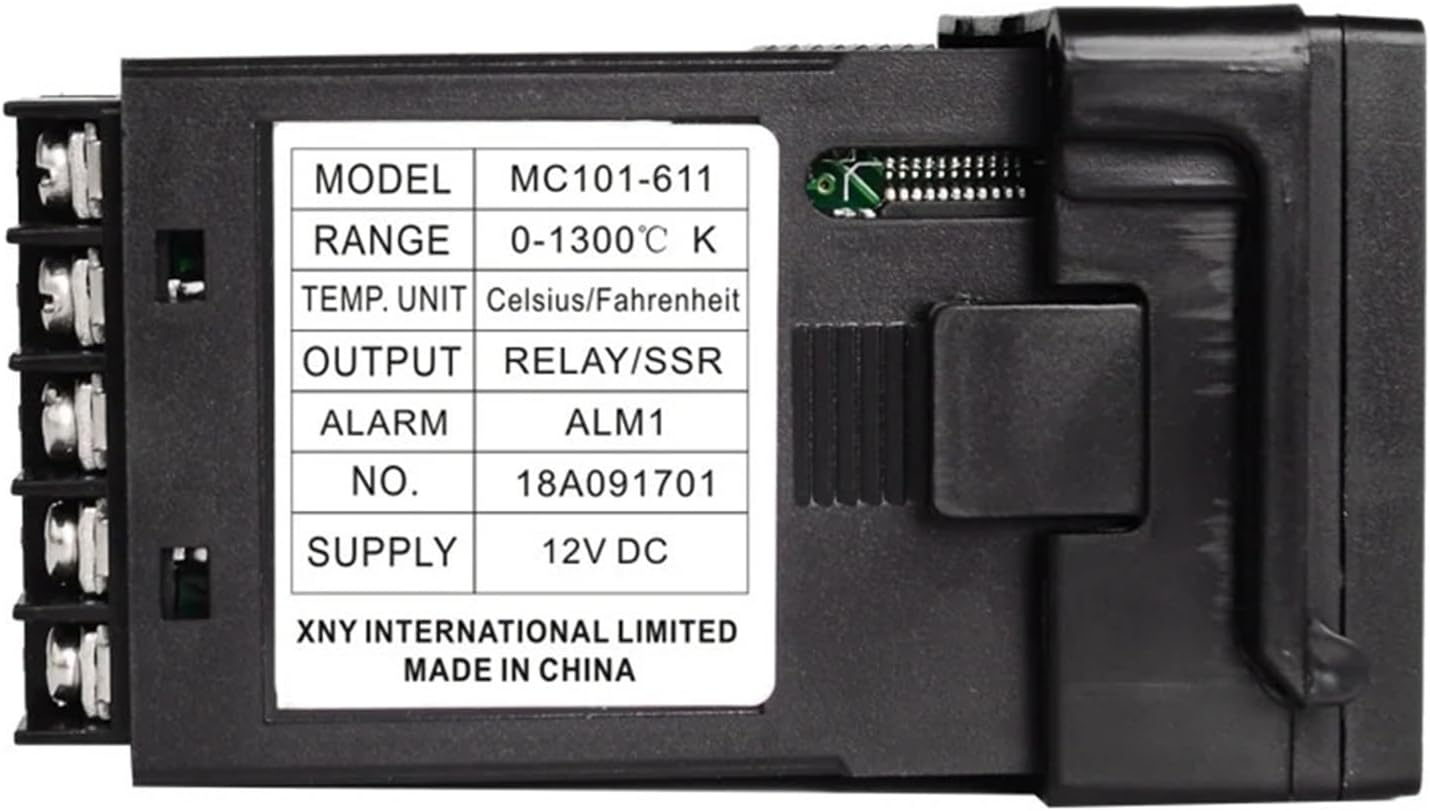 Power Supply 12VDC Input PT100 K Thermocouple Digital PID Temperature Controller SSR Relay Output for Heat Alarm Thermometer 24V(Input Power 12Vdc)