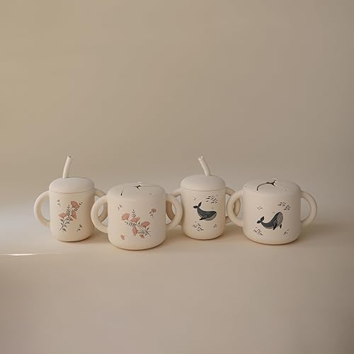 Miniatura 8 de mushie Vaso de silicona para refrigerios  Contenedor de comida a prueba de derrames para niños pequeños y bebés (flores rosas)