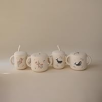 Vista 8 de mushie Silicone Snack Cup Spill Proof Food Container for Toddler and Baby (Pink Flowers)